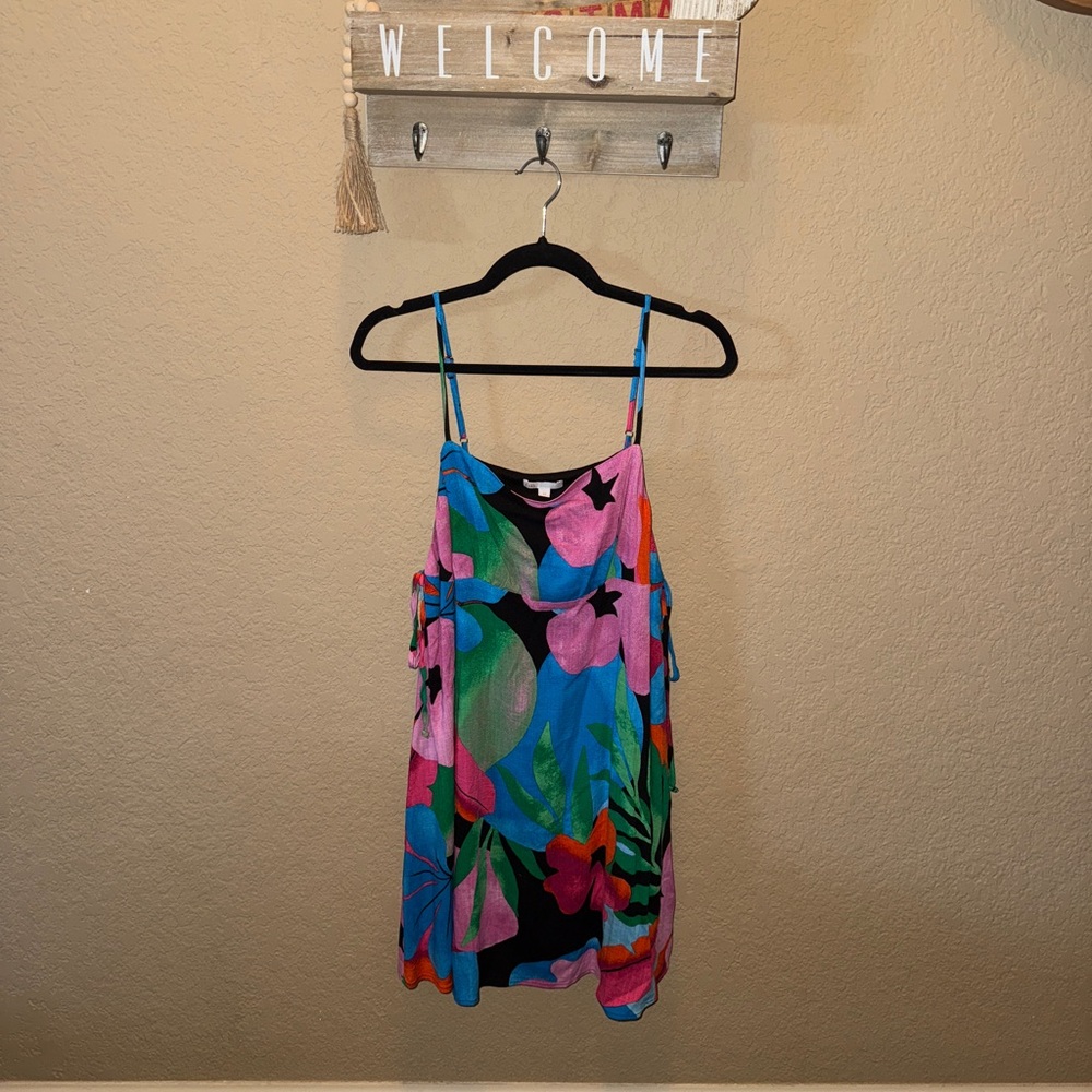 Gianni Bini Blue and Pink Floral Dress